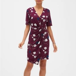 Banana Republic Knotted Wrap Dress - Petite L